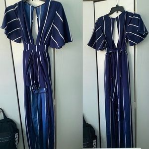 Dressy blue romper